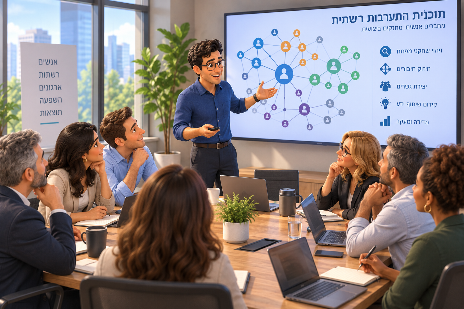 הצגת תמונת רשת בפני הנהלה